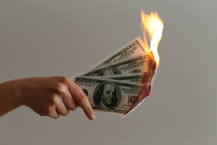 money, cash, dollars, funding, VC, cash burn, burning money