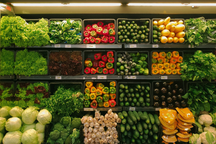 food, supermarket, retail, vegetables,
