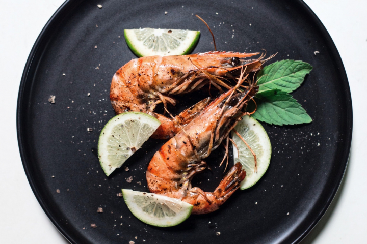 shrimp, fish,