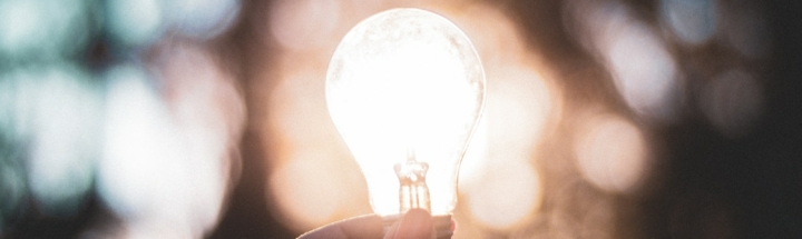 macro photography of person holding light bulb