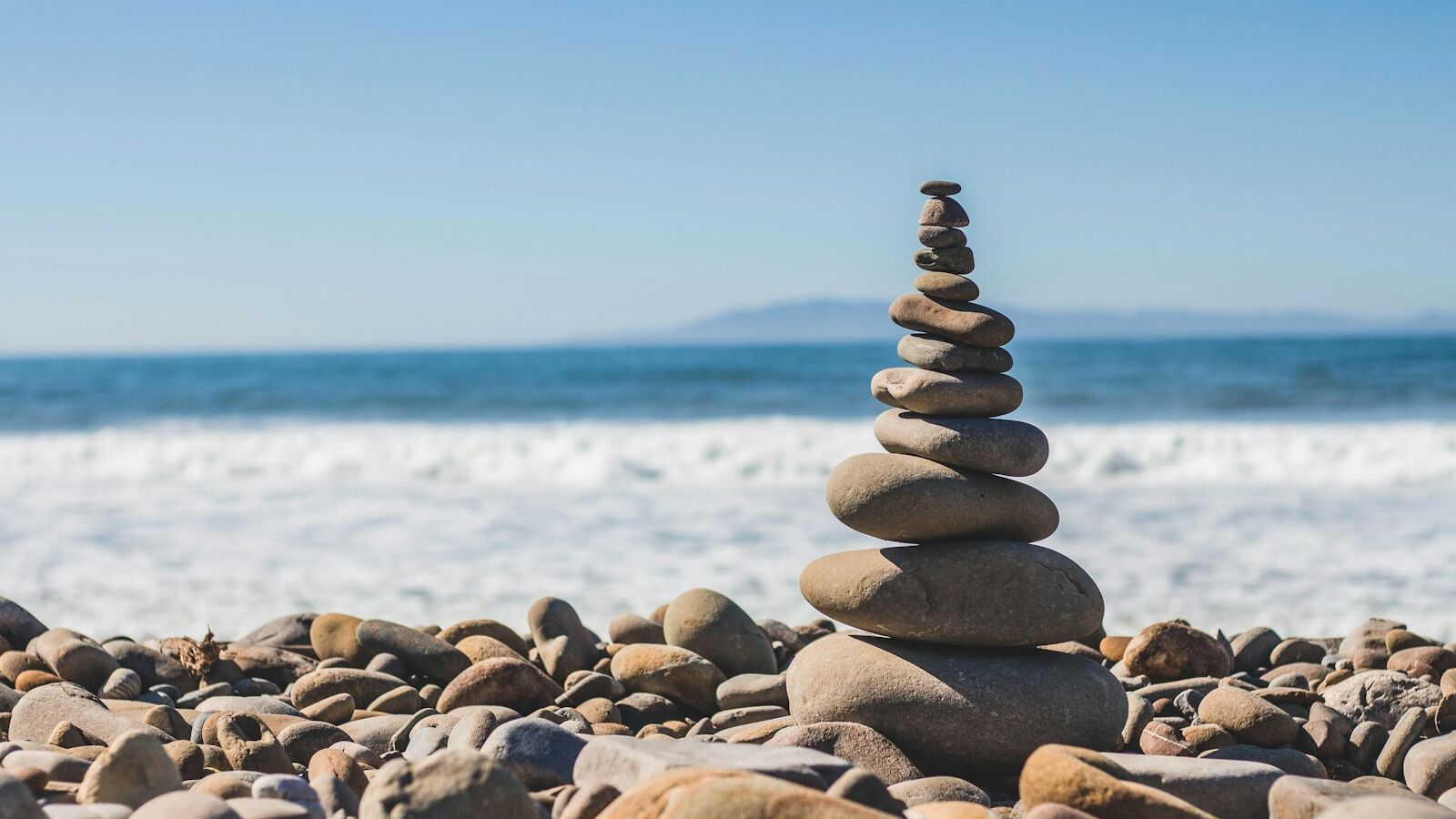 stack rock on seashore