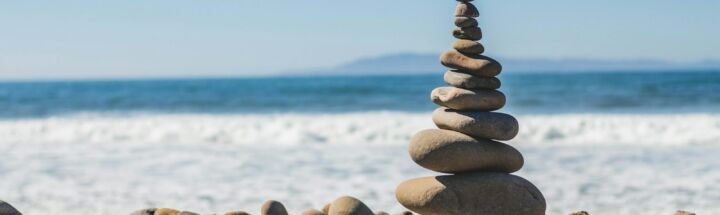 stack rock on seashore