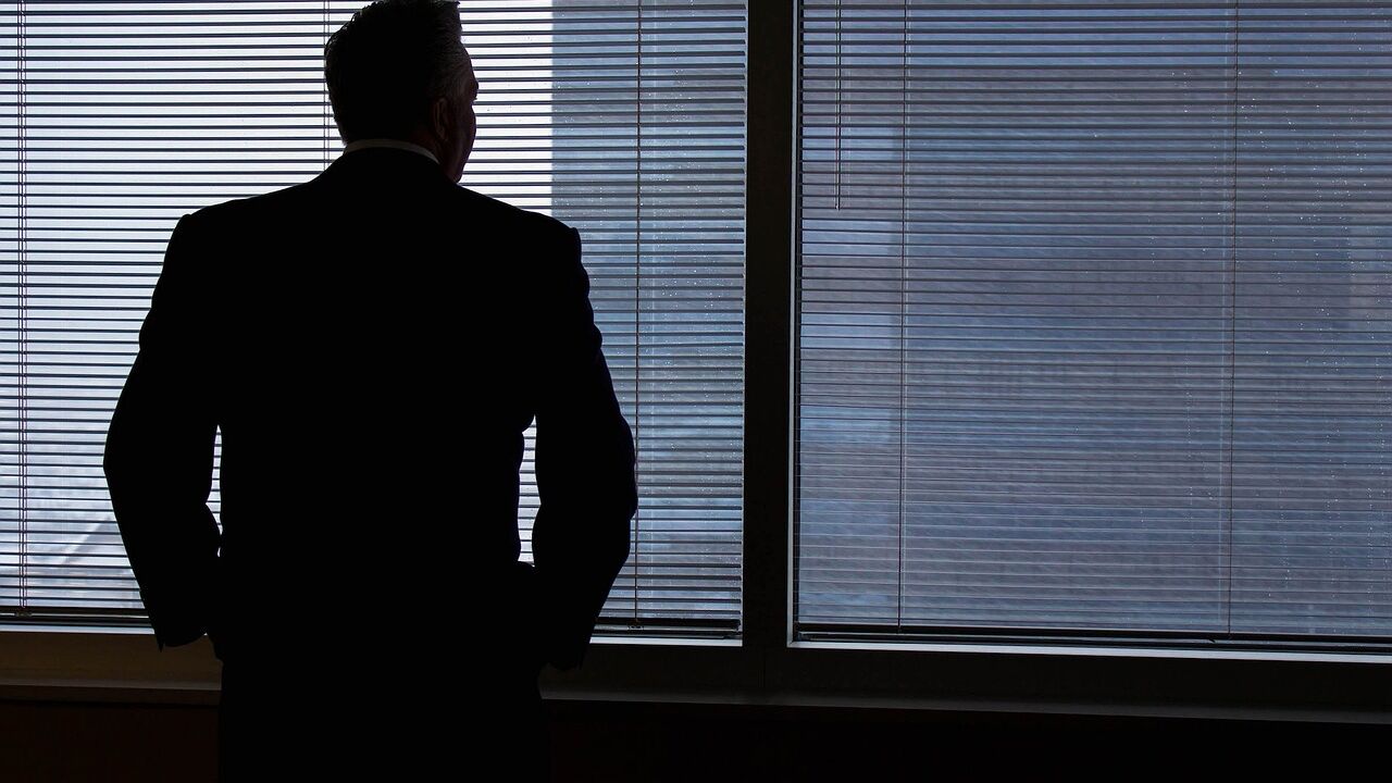 businessman, silhouette, windows