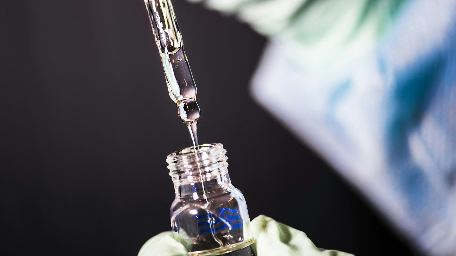 clear glass bottle