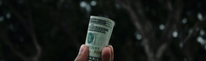 person holding U.S. dollar banknote