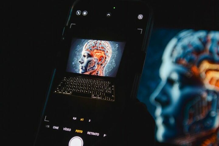a cell phone sitting on top of a laptop computer