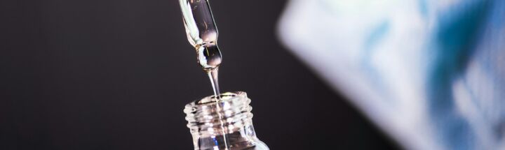 clear glass bottle