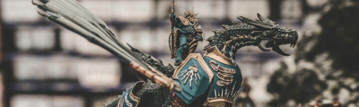 photo of knight riding dragon action figure