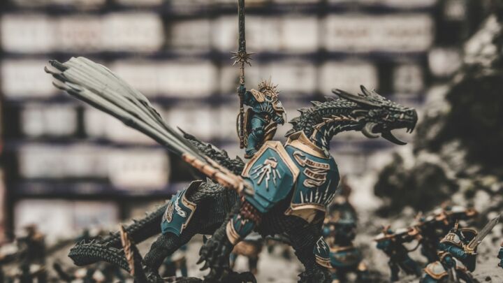 photo of knight riding dragon action figure