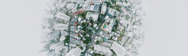 fish eye photography of city