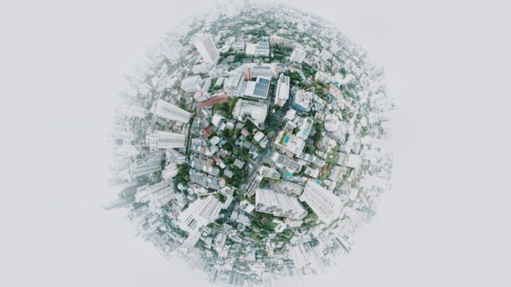 fish eye photography of city