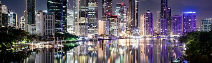 a view of a city at night