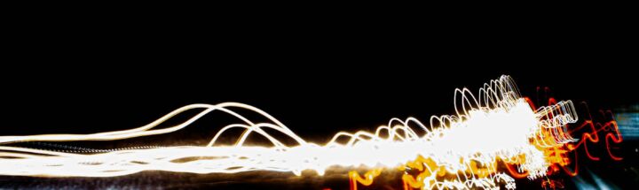 blue and yellow light streaks