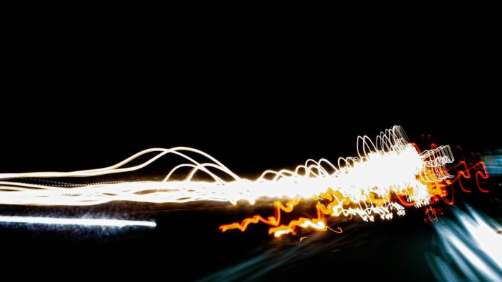 blue and yellow light streaks