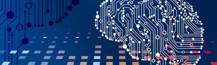 a computer circuit board with a brain on it