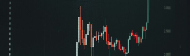 Stock market chart showing upward trend.