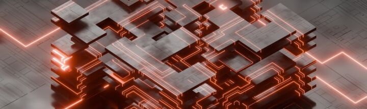 A computer generated image of a complex structure