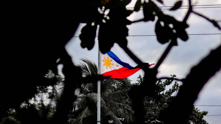 a flag on a pole