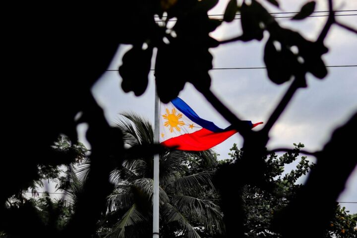 a flag on a pole