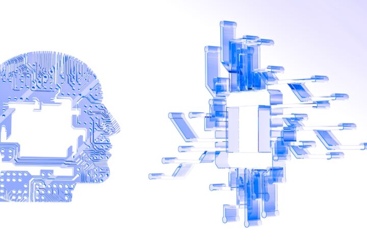a computer chip in the shape of a human head