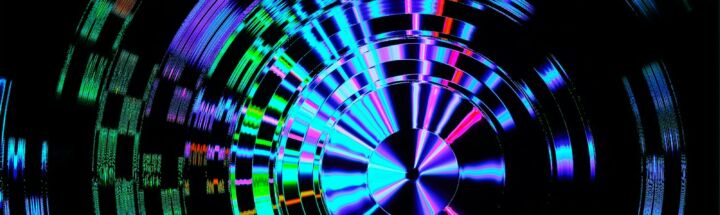 black and white round illustration