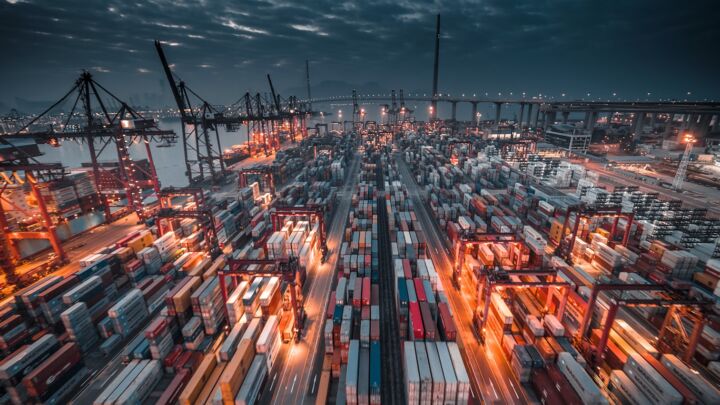 city with high rise buildings during night time