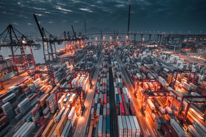 city with high rise buildings during night time