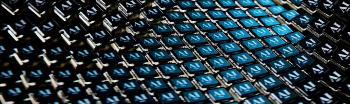 A close up view of a blue and black fabric