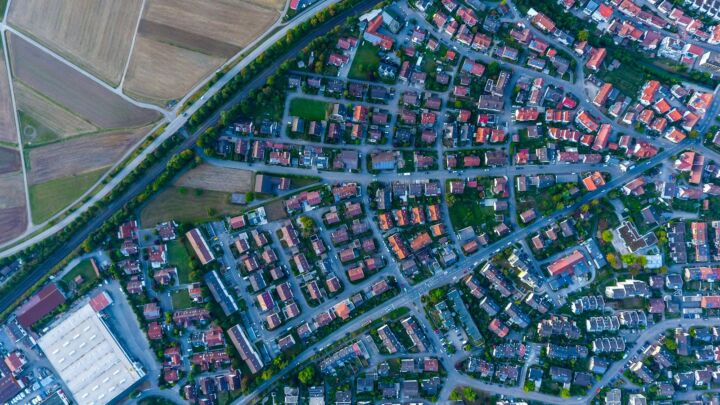 aerial photography of houses and buildings