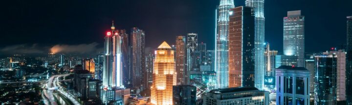 aerial photo of cityscape during nighttime