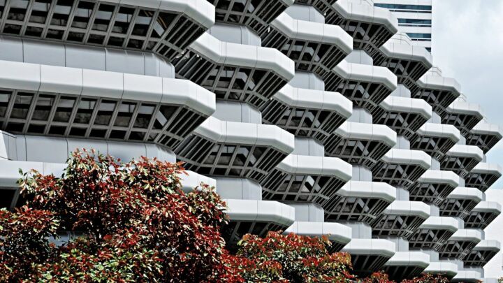 a building with many windows