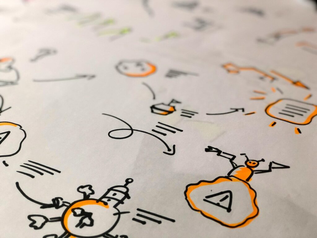 white and yellow cat print textile