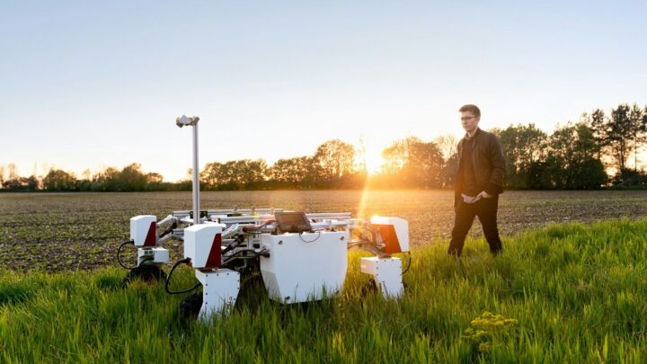 man in brown shirt standing on green grass field during sunset