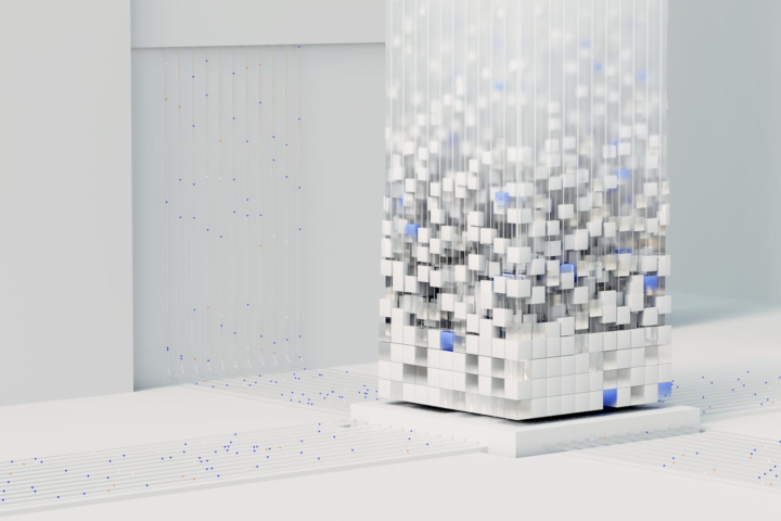 Abstract 3D render visualizing artificial intelligence and neural networks in digital form.