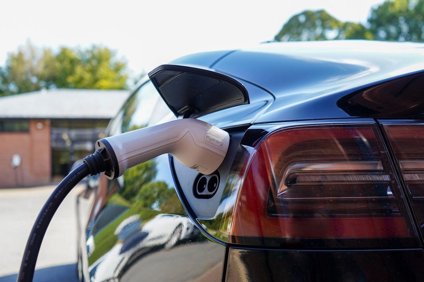 black car in tilt shift lens