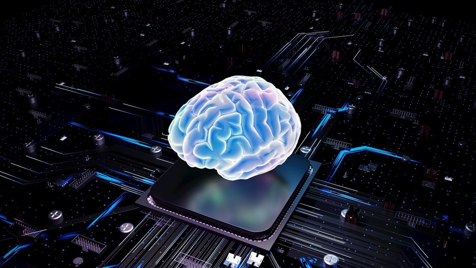 A brain over cpu represents artificial intelligence.
