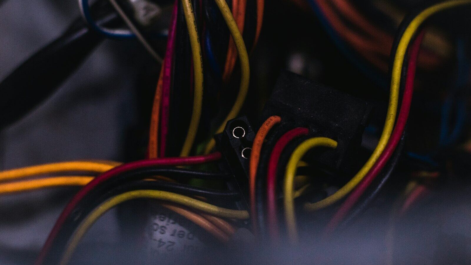 black red and yellow coated wires