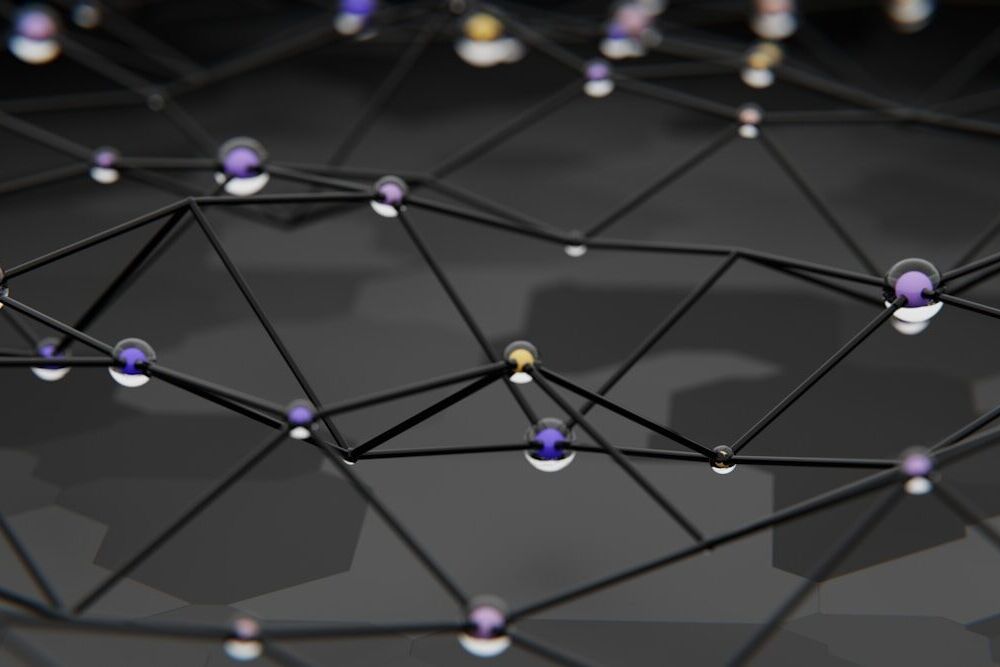 a black and white photo of a network of dots