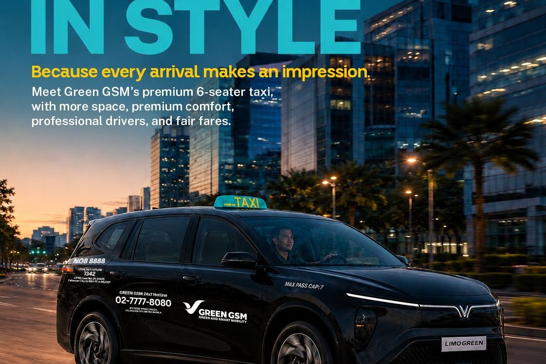 Green GSM premium electric taxi service in the Philippines