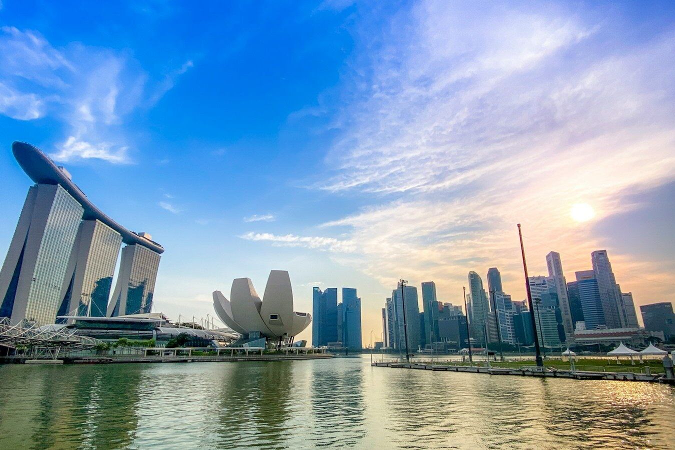 city of Singapore under cloudy sky