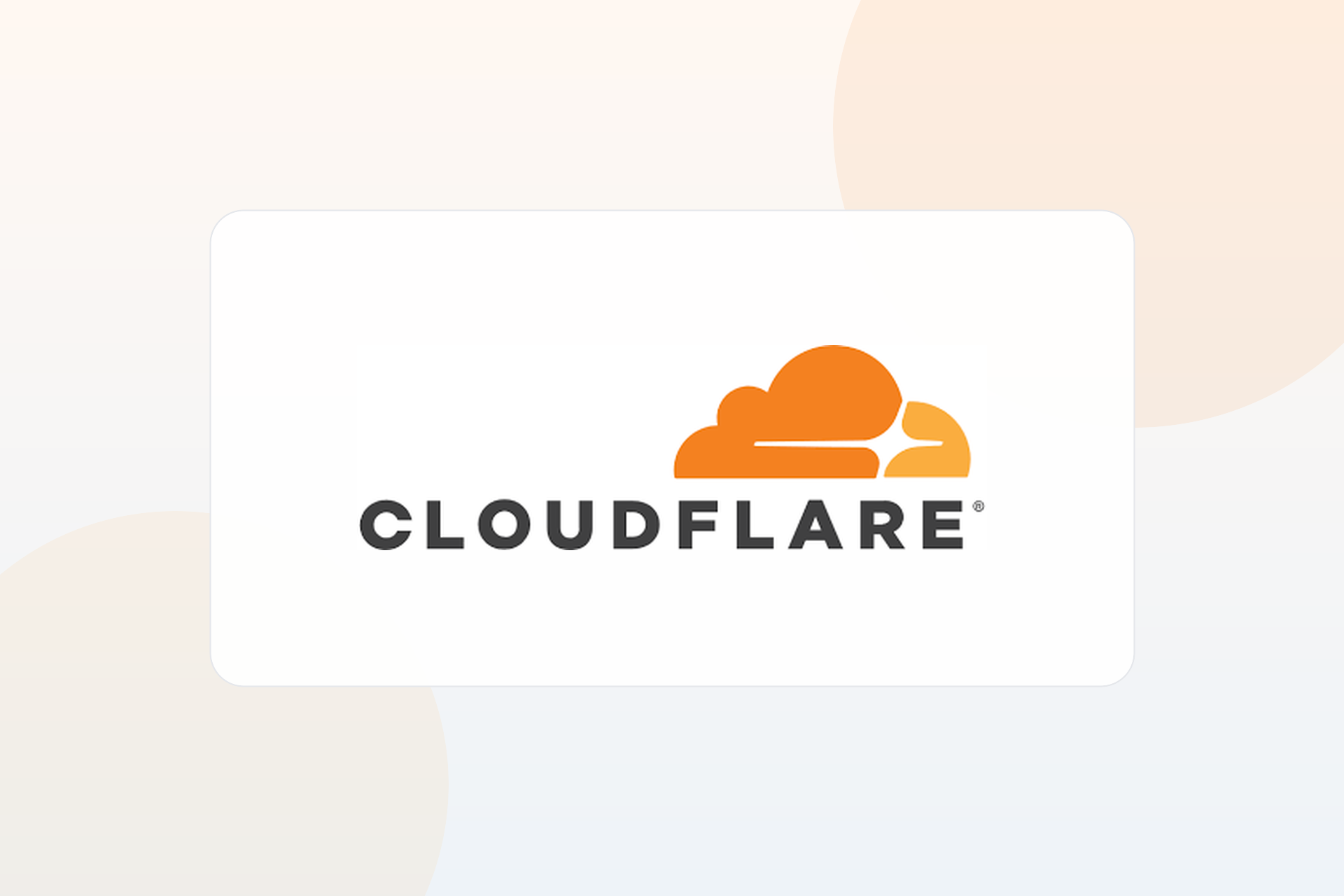 Cloudflare logo on a light professional background