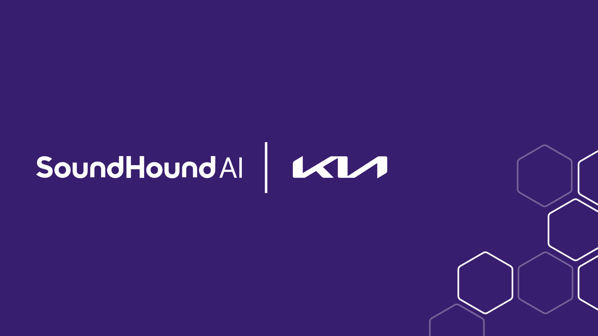 SoundHound AI and Kia logos on a purple background