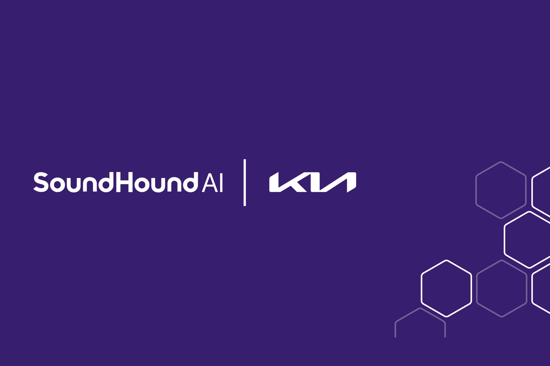 SoundHound AI and Kia logos on a purple background