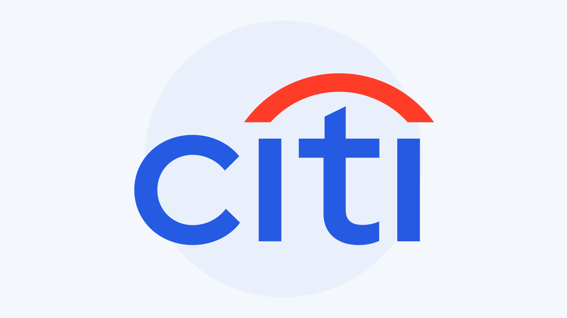 Citi logo on a clean blue-gray background