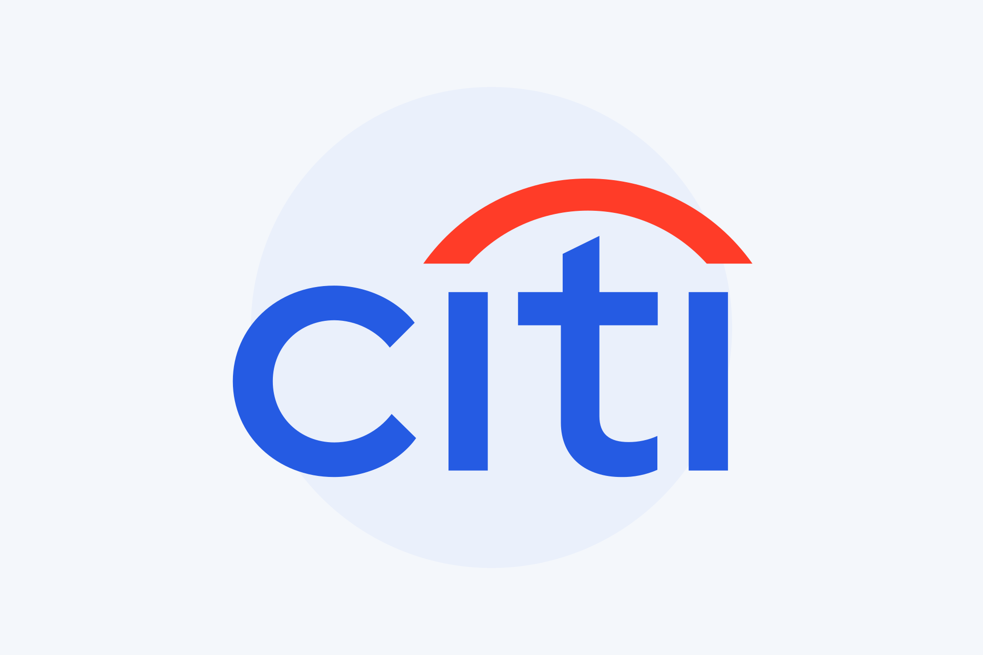 Citi logo on a clean blue-gray background