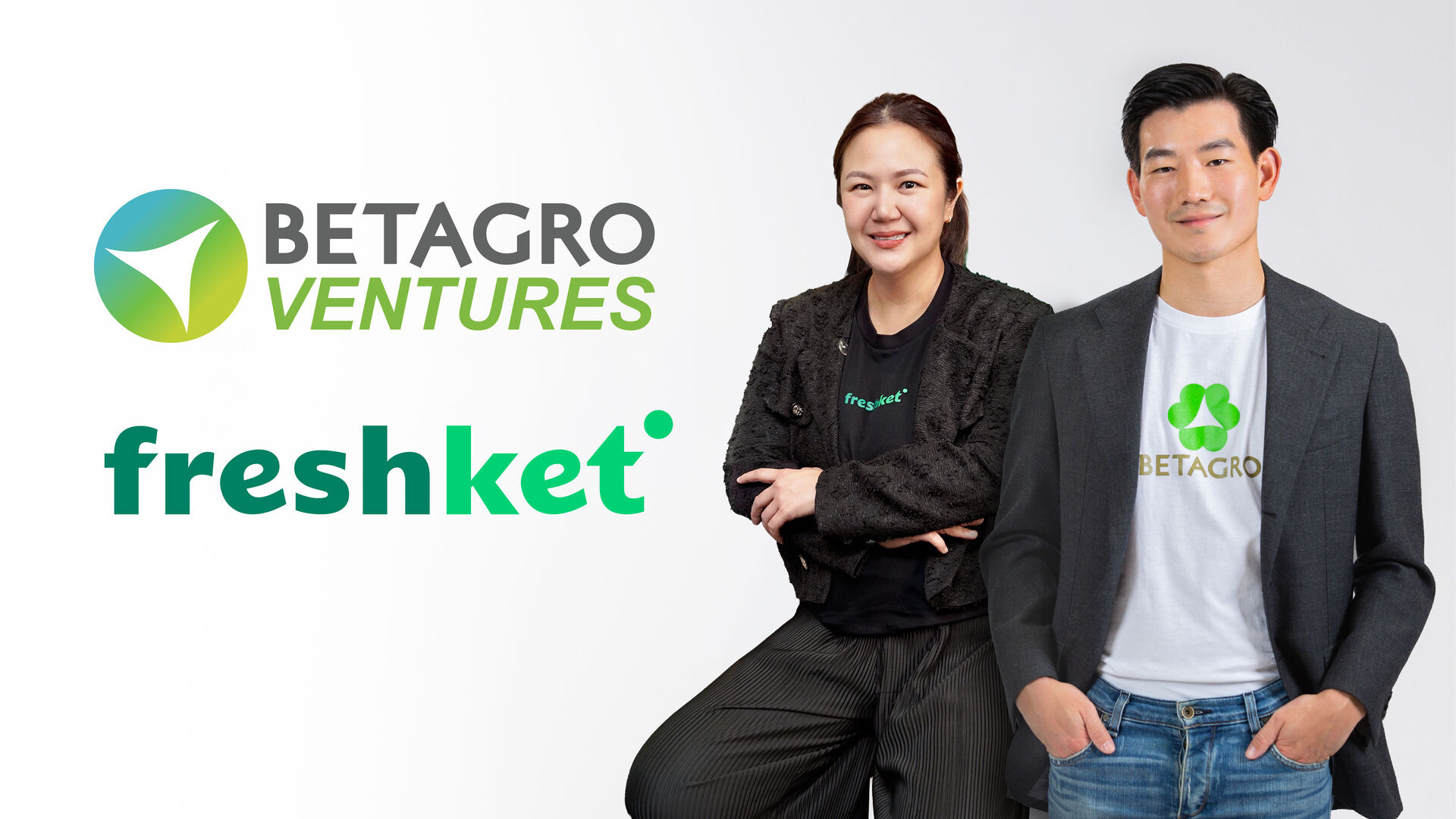 Freshket and Betagro representatives beside the companies' logos