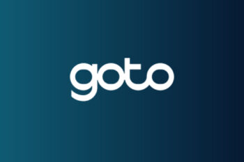 GoTo logo on a dark blue and teal background